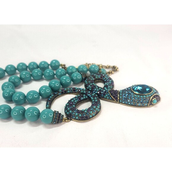 HEIDI DAUS Mystical Snake Swarovski Crystal Necklace 25" Egyptian Revival Swifty - Picture 6 of 12